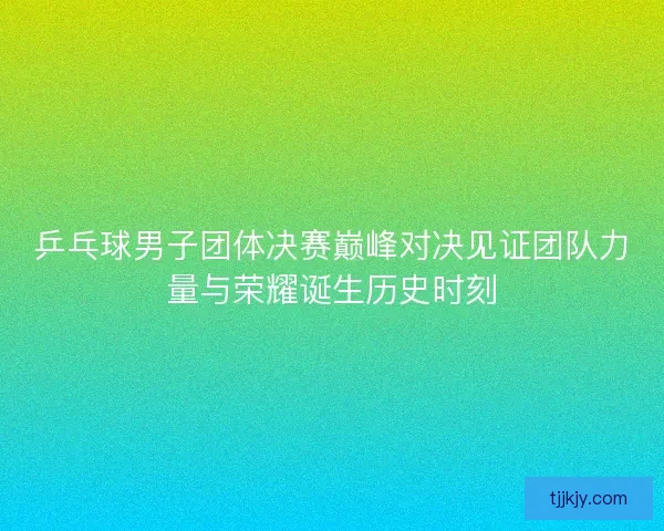 乒乓球男子团体决赛巅峰对决见证团队力量与荣耀诞生历史时刻 乒乓球男子团体决赛巅峰对决见证团队力量与荣耀诞生历史时刻