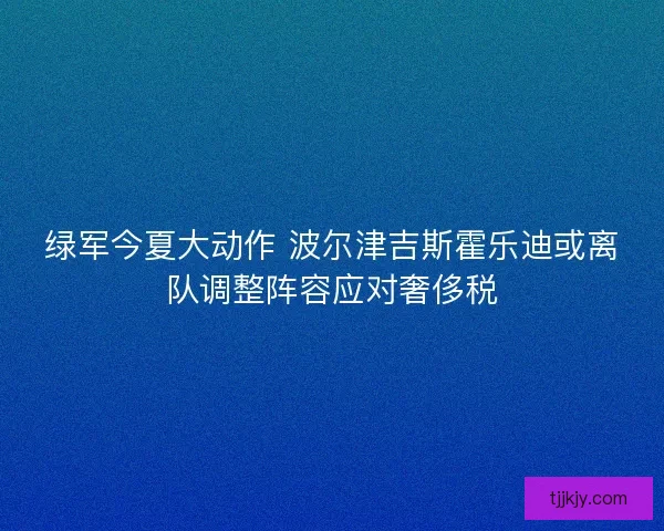 绿军今夏大动作 波尔津吉斯霍乐迪或离队调整阵容应对奢侈税 绿军今夏大动作 波尔津吉斯霍乐迪或离队调整阵容应对奢侈税