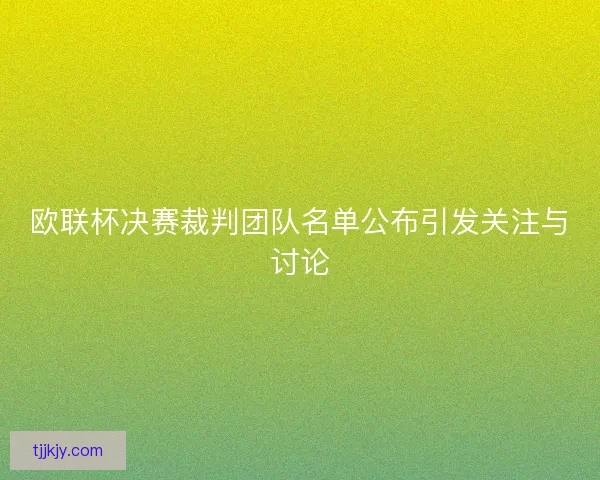 欧联杯决赛裁判团队名单公布引发关注与讨论
